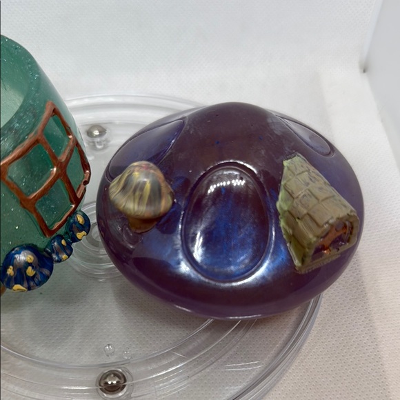 Whimsical Resin Purple and Green Mushroom House “jar”Accent - Picture 4 of 8